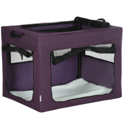 PawHut Portable Dog Carrier Bag, Foldable Cat Carrier, for Miniature and Small Dogs, 69 x 51 x 51 cm, Purple Aosom UK
