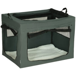 PawHut Portable Pet Carrier for Small and Medium Dogs, Foldable Dog Bag with Spacious Interior, 79.5 x 57 x 57 cm, Grey Aosom UK