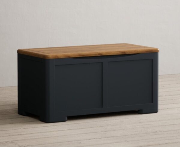Pembridge Oak and Dark Blue Painted Blanket Box