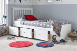 Poppy Kids Storage Bed, Bedmaster_White, Single