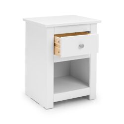 Radley - 1 Drawer Bedside Table - White - Wooden - Happy Beds