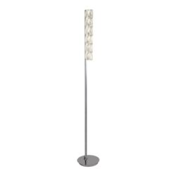 Remy LED Tube Bar Floor Lamp In Chrome With Clear Crystal Trim