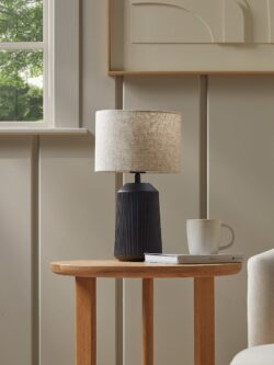Ribbed Table Lamp - Black