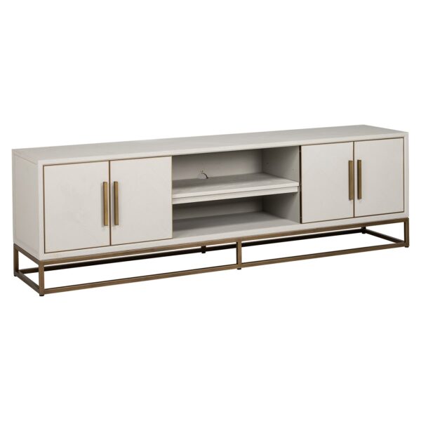 Richmond Interiors Whitebone 4 Door TV Unit - Brass