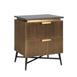 Richmond Ironville 2 Drawers Brass Bedside Table