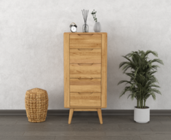 Rosa Solid Oak 5 Drawer Tallboy Chest
