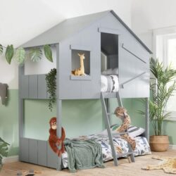 Safaris Wooden Bunk Bed In Grey