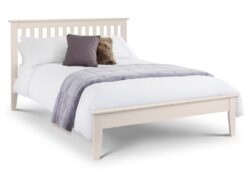 Salerno - Single - Ivory & Wooden Two Tone Bed Frame - Shaker Style - 3ft - Happy Beds