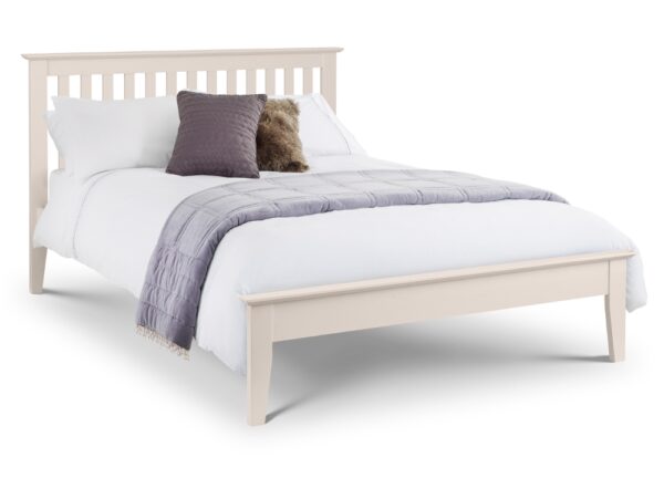 Salerno - Single - Ivory & Wooden Two Tone Bed Frame - Shaker Style - 3ft - Happy Beds