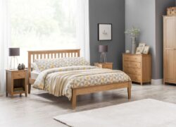 Salerno - Single - Oak Finish Wooden Bed Frame - Low Foot End- 3ft - Happy Beds