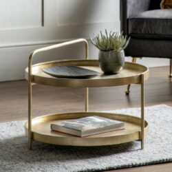 Savannah Metal Round Coffee Table In Gold