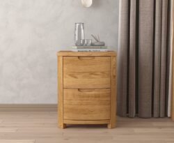 Somerton Curved Solid Oak 2 Drawer Bedside Chest