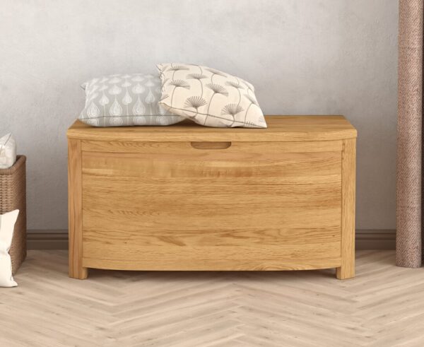 Somerton Curved Solid Oak Blanket Box