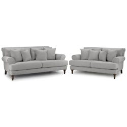 Sumter Fabric 3+2 Seater Sofa Set In Grey