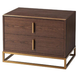 TA Studio Blain Bedside Table Macadamia and Brass