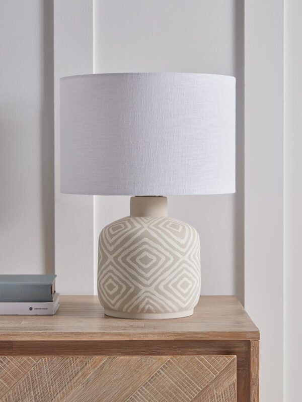 Taupe Diamond Table Lamp
