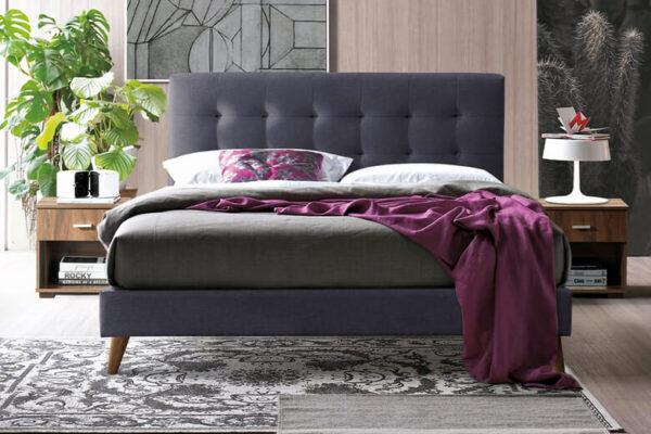 Time Living Novara Dark Grey Bed Frame, Double