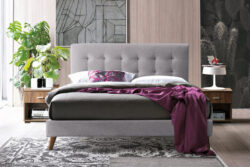 Time Living Novara Light Grey Bed Frame, Double