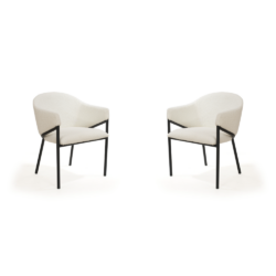 Tommy Franks Aidan Set of 2 Armchairs - Polar Bouclé