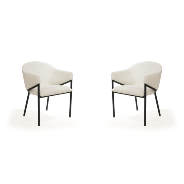 Tommy Franks Aidan Set of 2 Armchairs - Polar Bouclé