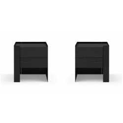 Tommy Franks Tunica Pair of Bedside Tables - Black Oak