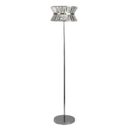 Uptown 3 Light Clear Crystal Floor Lamp In Chrome