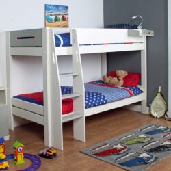 Urban - EU Single - Bunk Bed - White/Grey - Wooden - EU3ft - Happy Beds