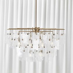 Uttermost Black Label Seeded Shield, 8 Light Chandelier