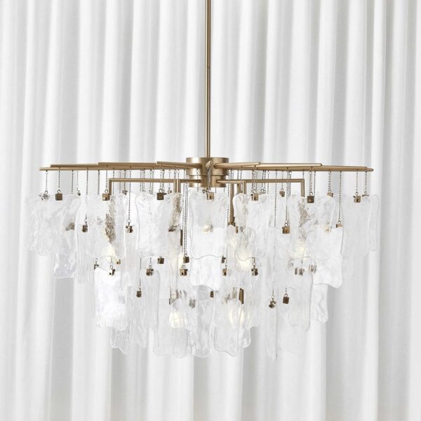 Uttermost Black Label Seeded Shield, 8 Light Chandelier