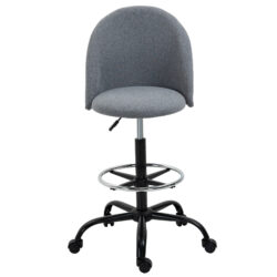 Vinsetto Ergonomic Drafting Chairwith Adjustable Height, Padded Seat, Footrest, Draughtsman Chair, 360° Swivel Tall Office Chair, Grey Aosom UK