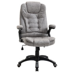 Vinsetto Ergonomic Office Chair Comfortable Desk Chair with Armrests Adjustable Height Reclining and Tilt Function Grey Aosom UK