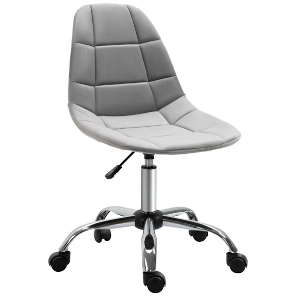 Vinsetto Ergonomic Office Chair with Adjustable Height and Wheels Velvet Executive Chair Armless for Home Study Bedroom Grey Aosom UK