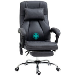 Vinsetto Executive High Back Massage Office Chair, Reclining Desk Chair with Headrest, Footrest, Swivel Wheels, Remote Control Aosom UK