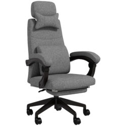 Vinsetto Executive Office Chair w/ Reclining Back and Footrest, Lumbar Support, High Back, Computer Chair, Adjustable, Swivel, Dark Grey Aosom UK