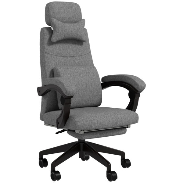 Vinsetto Executive Office Chair w/ Reclining Back and Footrest, Lumbar Support, High Back, Computer Chair, Adjustable, Swivel, Dark Grey Aosom UK