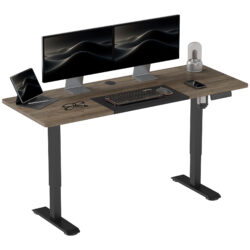 Vinsetto Height Adjustable Electric Standing Desk with 4 Automatic Memory Preset 140cm x 70cm Tabletop Stand Up Desk for Home Office Aosom UK