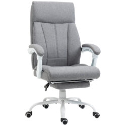 Vinsetto High-Back Executive Office Chair, Ergonomic Desk Chair with Footrest, Armrests, and Adjustable Height, Computer Desk Chair, Grey Aosom UK