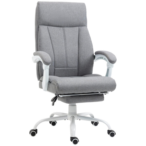 Vinsetto High-Back Executive Office Chair, Ergonomic Desk Chair with Footrest, Armrests, and Adjustable Height, Computer Desk Chair, Grey Aosom UK