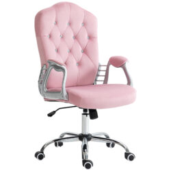 Vinsetto Home Office Chair, Computer Office Chair with 360 Degree Swivel Wheels, Adjustable Height, Tilt Function, Pink Aosom UK