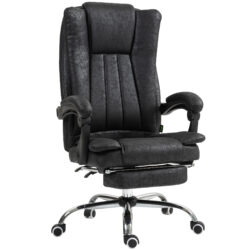 Vinsetto Home Office Chair, Executive Office Chair with Reclining Function Armrests, Swivel Wheels, Footrest, Computer Desk Chair, Black Aosom UK