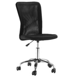Vinsetto Home Office Mesh Task Chair Ergonomic Armless Mid Back Height Adjustable with Swivel Wheels, Black Aosom UK