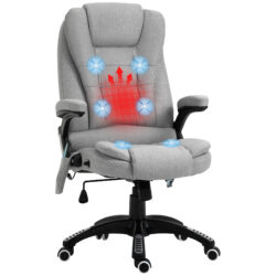 Vinsetto Massage Office Chair w/ 6 Vibration Points, Executive Office Chair, Ergonomic High-Back Design with Swivel Base, Light Grey Aosom UK