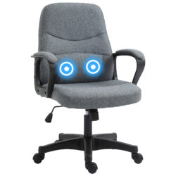 Vinsetto Massage Office Chair with Massage Lumbar Support, Adjustable Height, 360° Swivel, Ergonomic High Back Office Chair, Grey Aosom UK