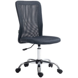Vinsetto Mesh Office Chair, Mesh Study Chair, Armless Computer Desk Chair with Adjustable Height & Swivel Wheels, Dark Grey Aosom UK