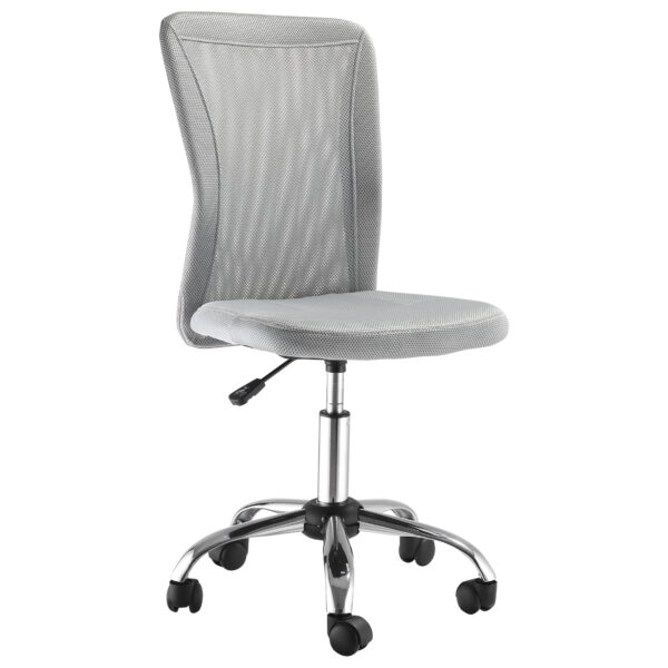 Vinsetto Mesh Office Chair with Height Adjustable, Swivel Wheels, Ergonomic Office Mesh Task Chair, Armless, Mid Back, Grey Aosom UK