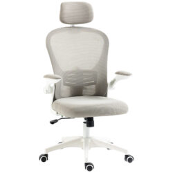 Vinsetto Multi-Adjustable Office Chair, with Lumbar Support, Headrest and Mesh Back - Grey Aosom UK