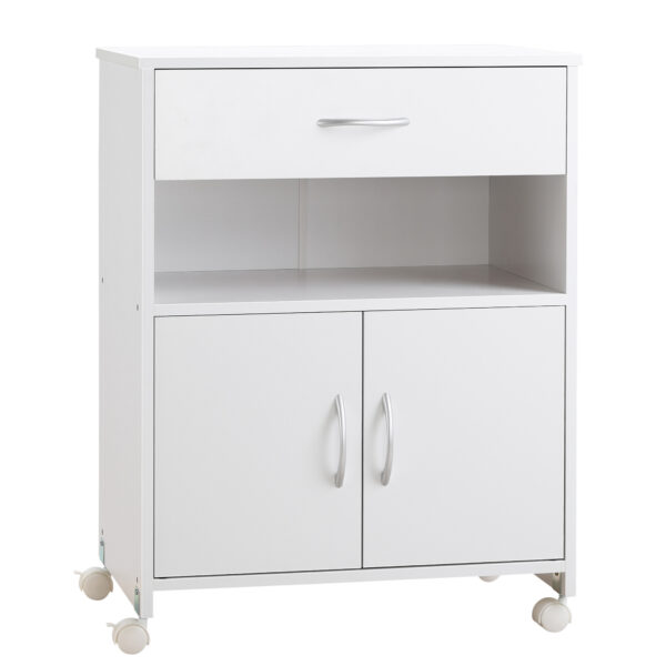 Vinsetto Printer Stand, Mobile Cabinet with Storage, Drawer & Open Shelf, Office Organiser, White Aosom UK
