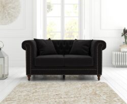 Westminster Chesterfield Black Velvet 2 Seater Sofa