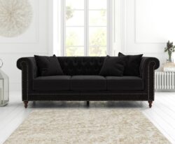 Westminster Chesterfield Black Velvet 3 Seater Sofa