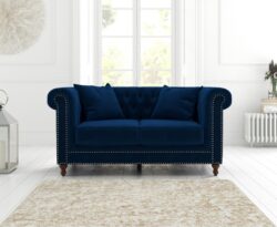 Westminster Chesterfield Blue Velvet 2 Seater Sofa